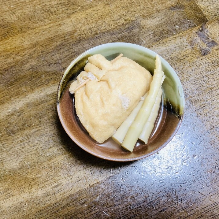 卵レシピ　たけのこと卵巾着煮